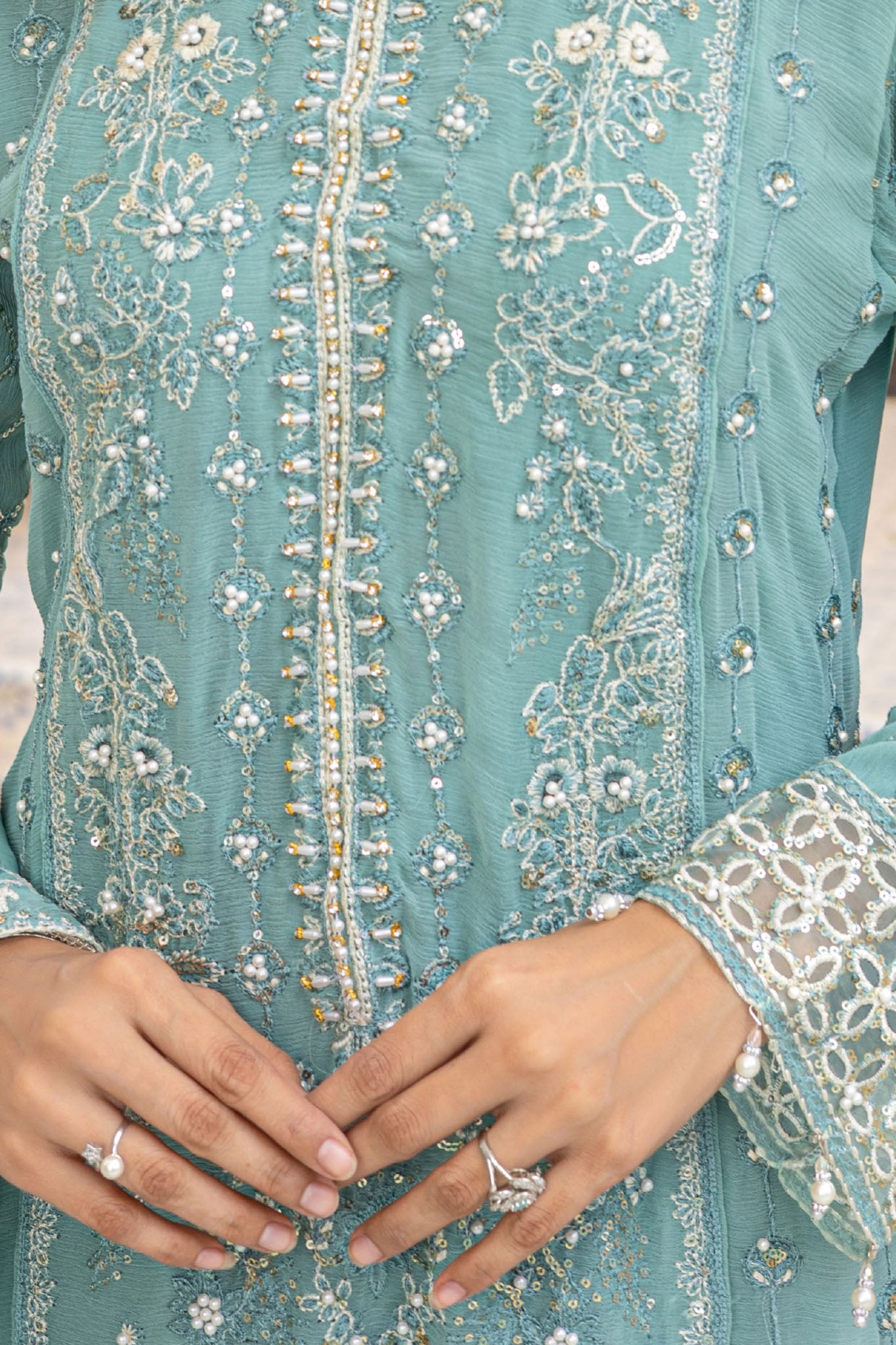 Maya By Azmeerah Stitched 3 Piece Hand Emb Chiffon Collection'2025-03-Cyanora