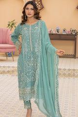 Maya By Azmeerah Stitched 3 Piece Hand Emb Chiffon Collection'2025-03-Cyanora