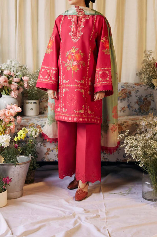 Coco By Zara Shah Jahan Unstitched 3 Piece Emb Lawn Vol-02 Collection'2024-D-01-A-Dahlia