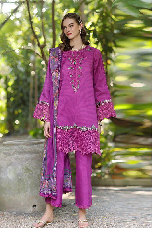 Noor By Saadia Asad Unstitched 3 Piece Eid Luxe Printedkari Collection-01-A