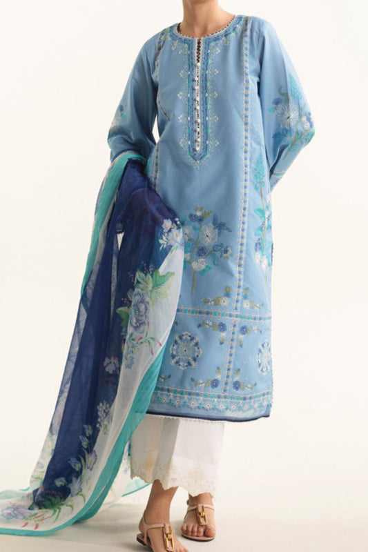 Coco By Zara Shah Jahan Unstitched 3 Piece Emb Lawn Vol-02 Collection'2024-D-01-B-Dahlia