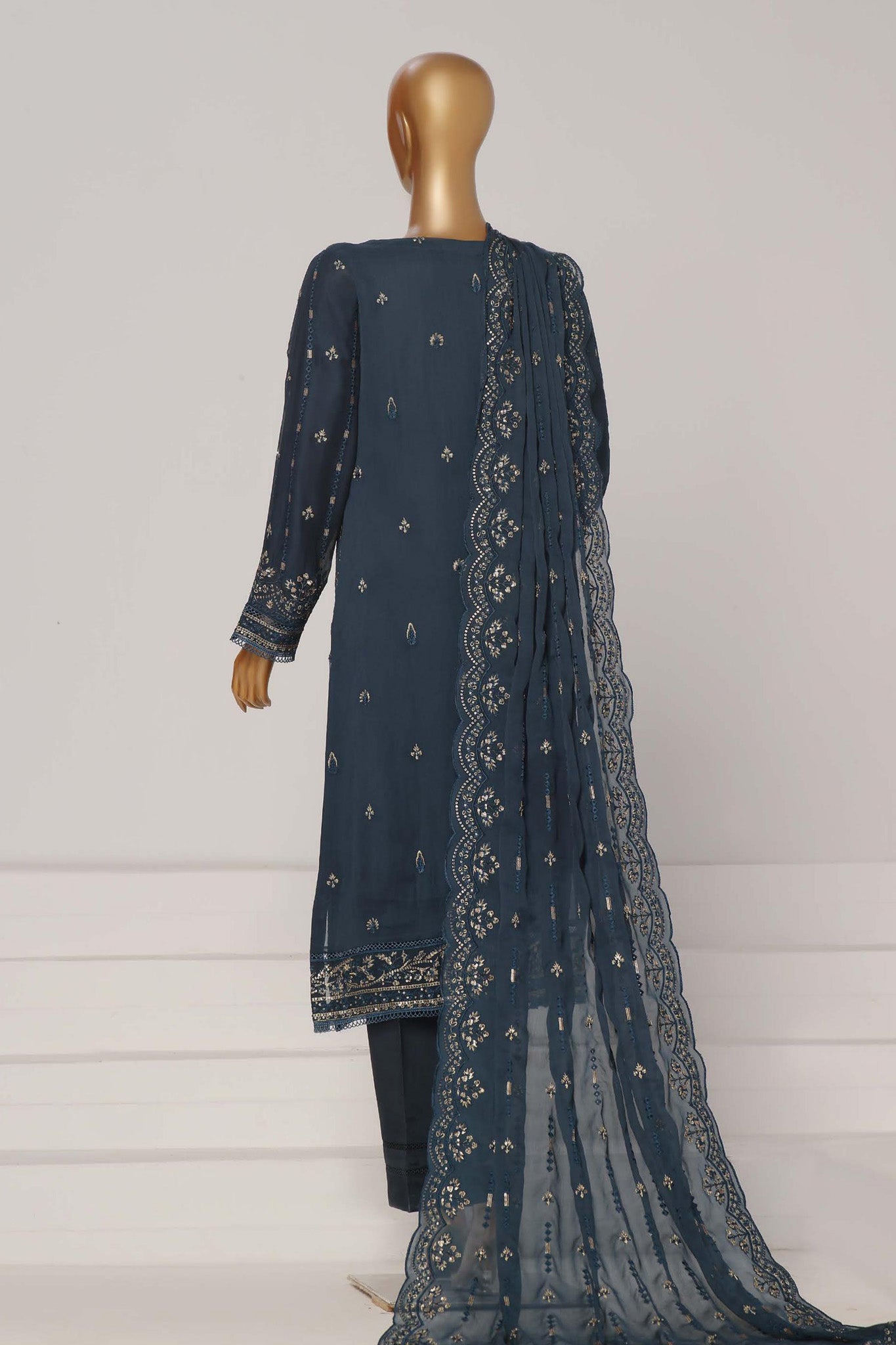 Afsanay By Sada Bahar Stitched 3 Piece Luxury Chiffon Vol-07 Limited Edition Collection'2024-CR-7-Royal Blue