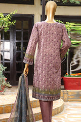 HZ Unstitched 3 Piece Premium Printed Jacquard Collection'2024-D-01-Lilac
