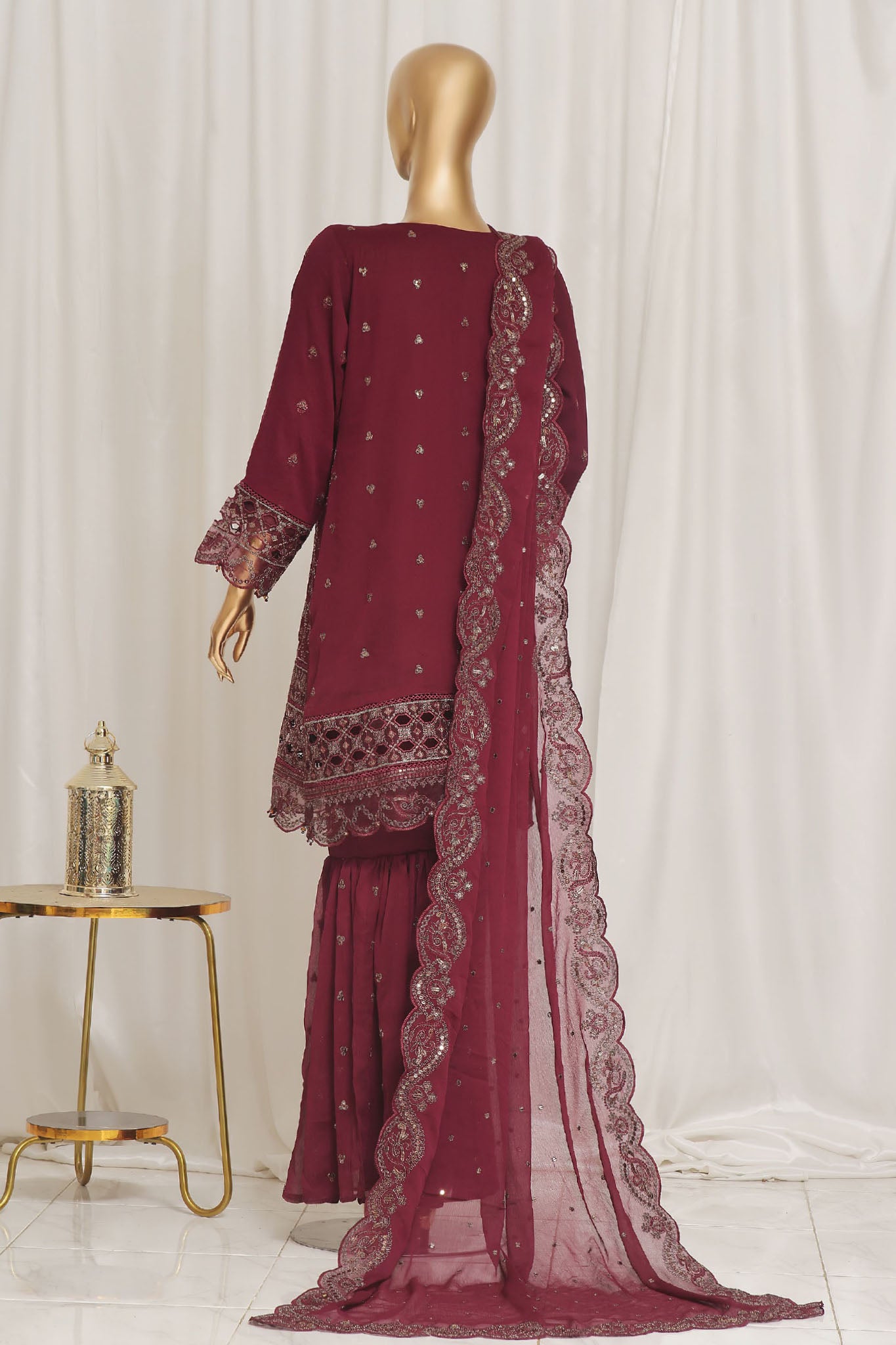 Afsany by Sada Bahar Stitched 3 Piece Luxury Chiffon Vol-11 Collection'2024-D-01-Maroon