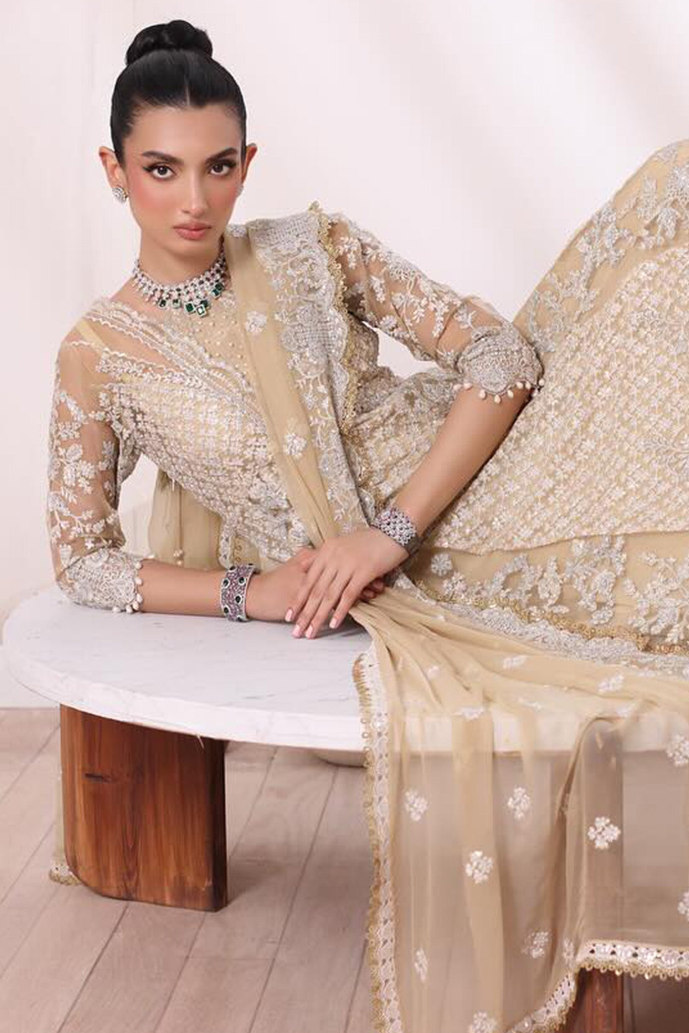 Chiffon De Luxe By Noor Saadia Asad Unstitched 3 Piece Luxury Formals Collection'2024-D-01-Nura