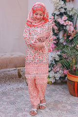 Shifa Girls By Suntex Stitched 3 Piece Emb Lacekaari Cutwork Collection'2025-D-01-Pink