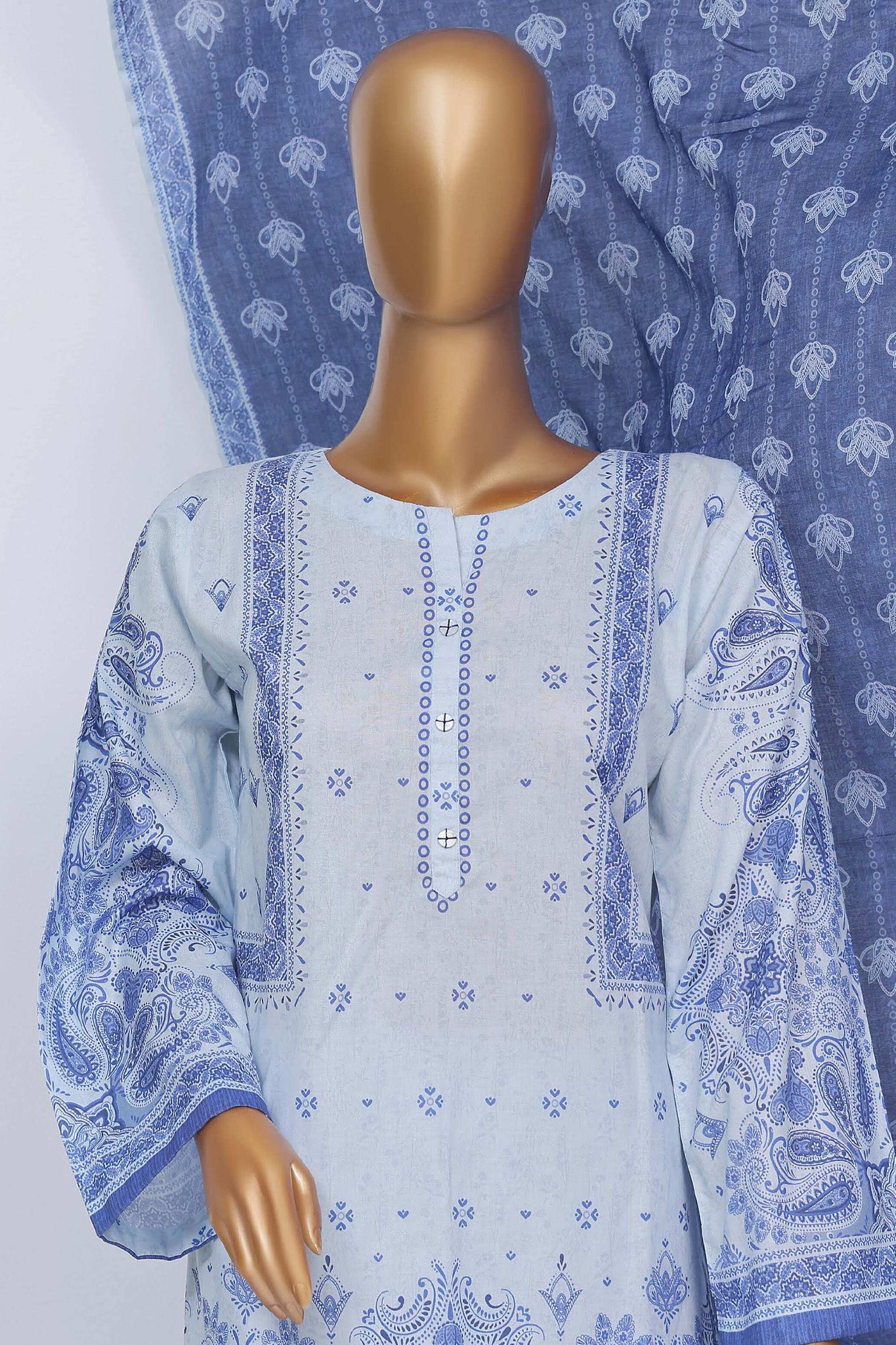 Sada Bahar Stitched 3 Piece Mid Summer Co Ords Collection'2024-D-5680-Sky Blue