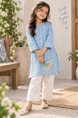 Aroob Stitched Co Ords Summer Suit-D-0195 SKY