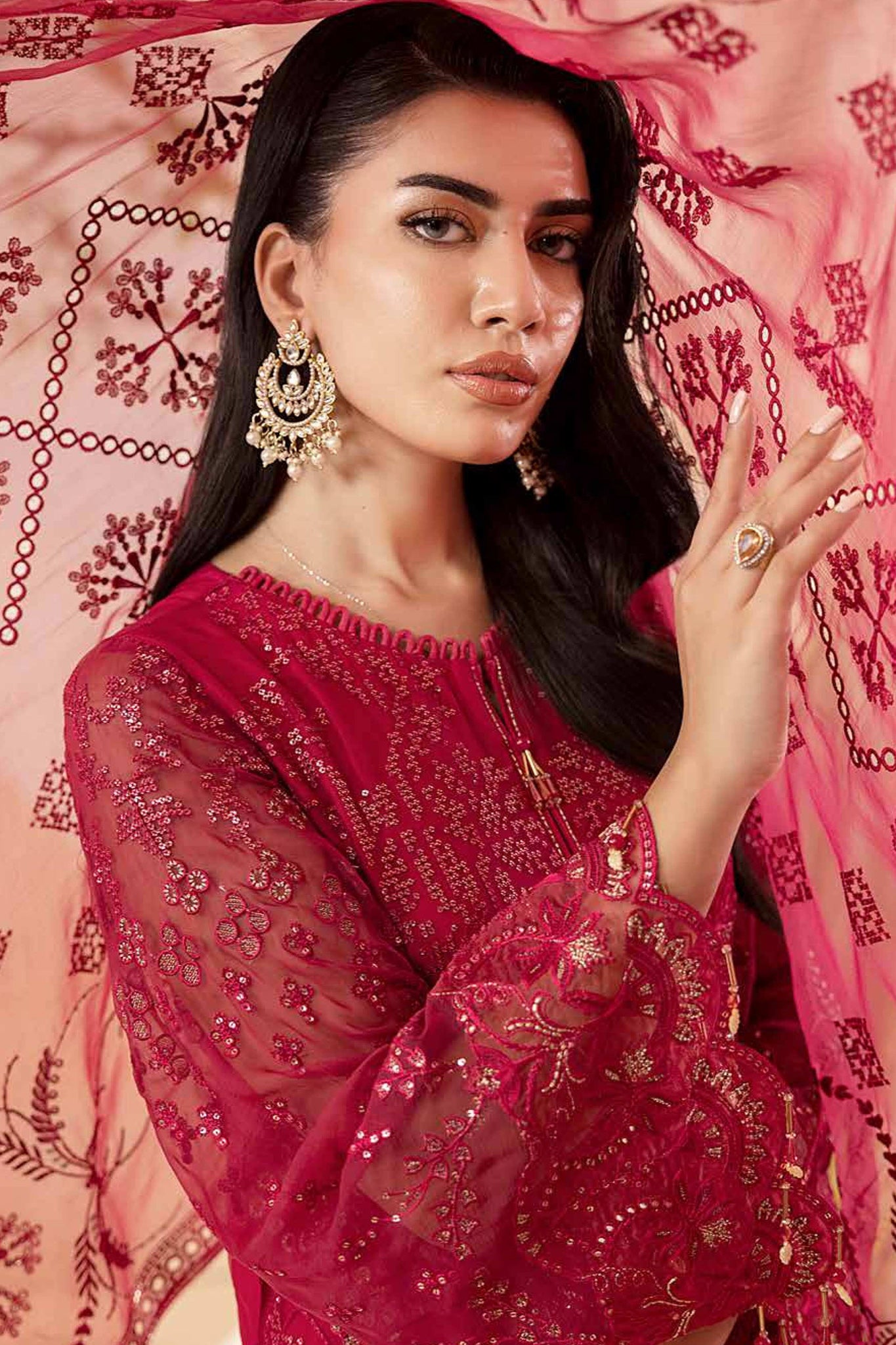 Pareesa By Lavish Premium Unstitched 3 Piece Luxury Chiffon Collection'2024-D-01