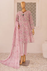 HZ Threads Unstitched 3 Piece Digital Printed Emb Lawn Collection'2024-TEC-938