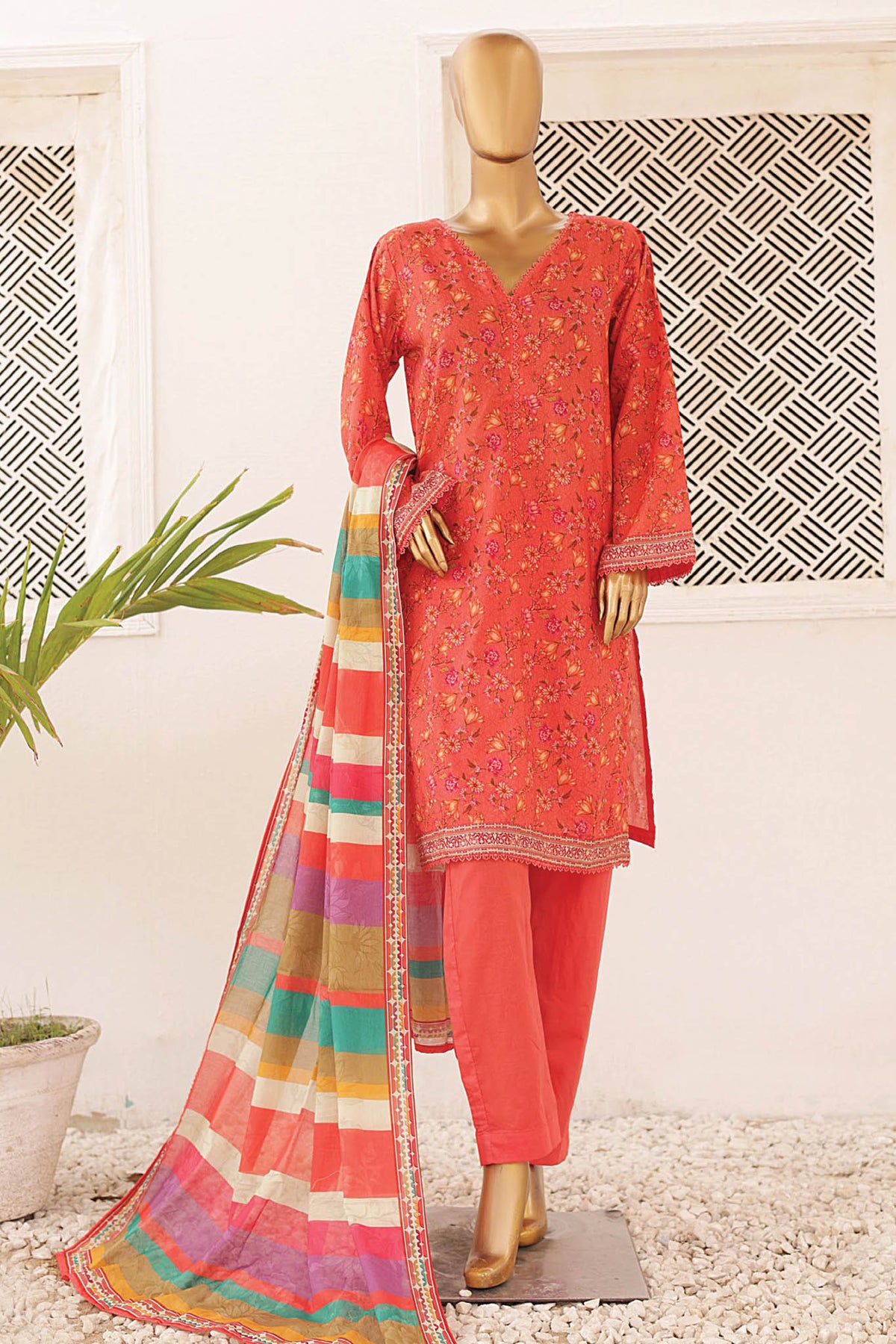 Bin Saeed Stitched 3 Piece Printed Lawn Collection'2024-SM-582-Atishi