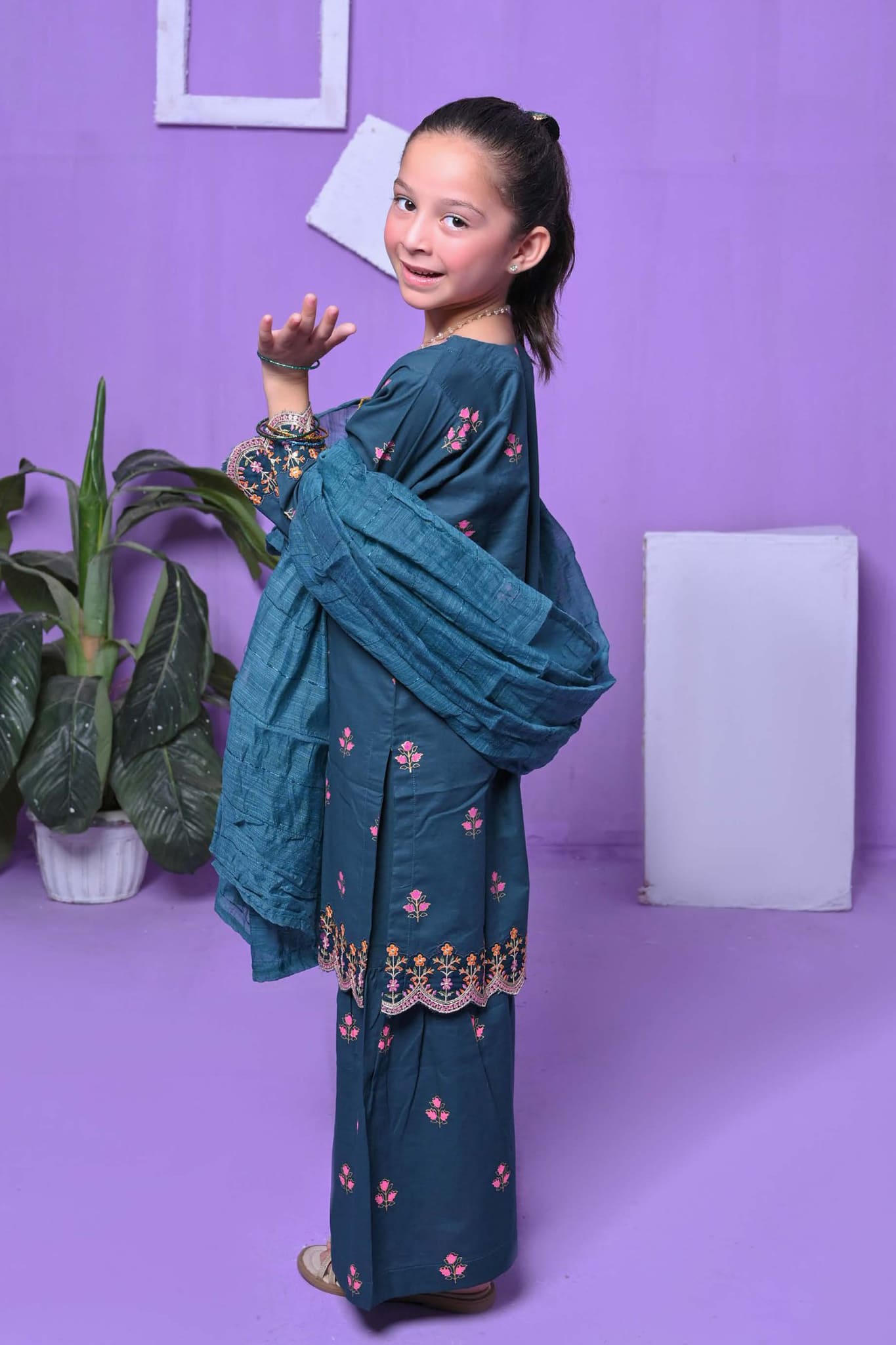 Shifa Girls by Suntex Fabrics Pret Kids 3 Piece Collection'2023-SH-2339-Green
