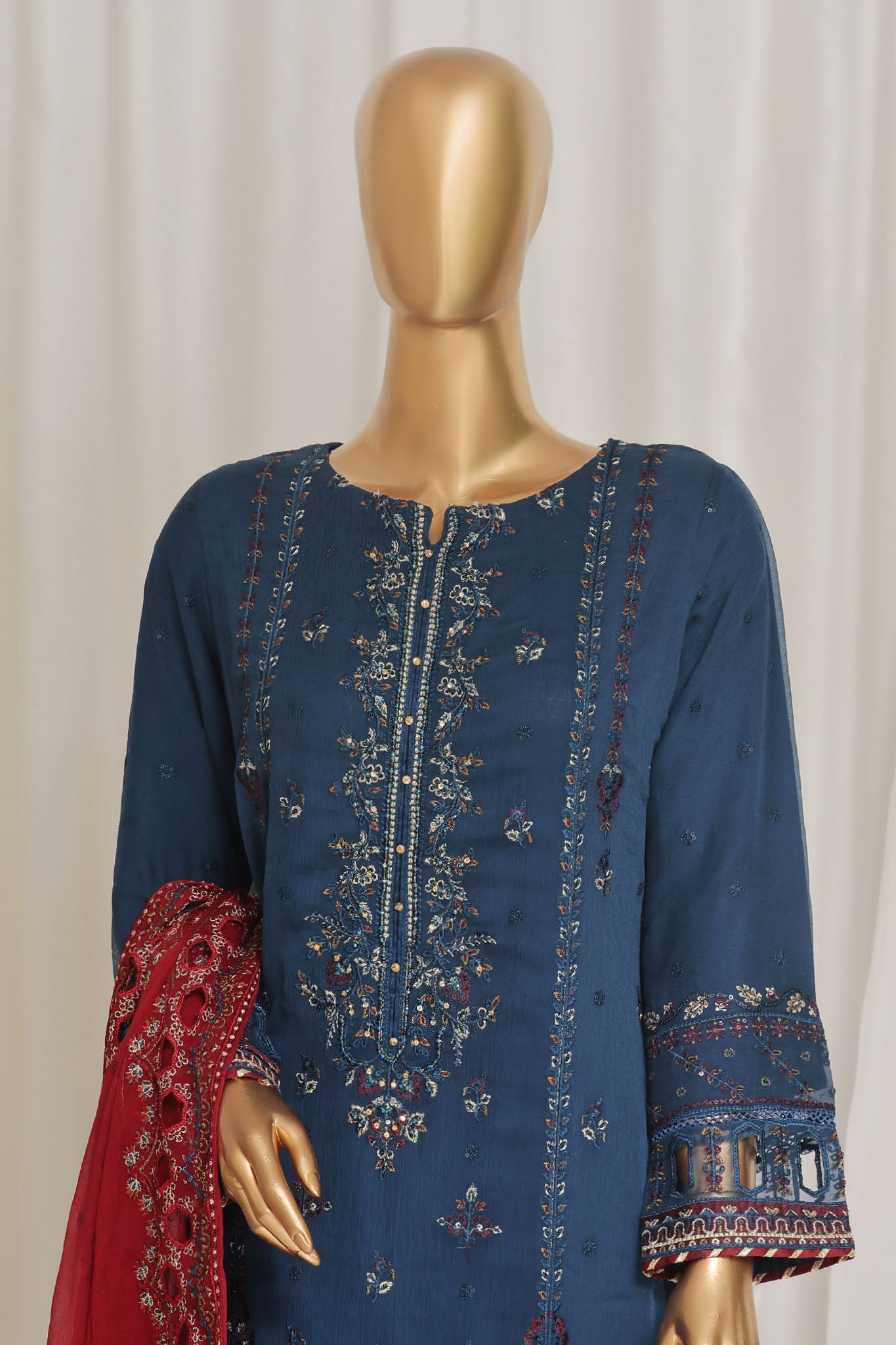 Afsany by Sada Bahar Stitched 3 Piece Luxury Chiffon Vol-11 Collection'2024-D-02-Blue