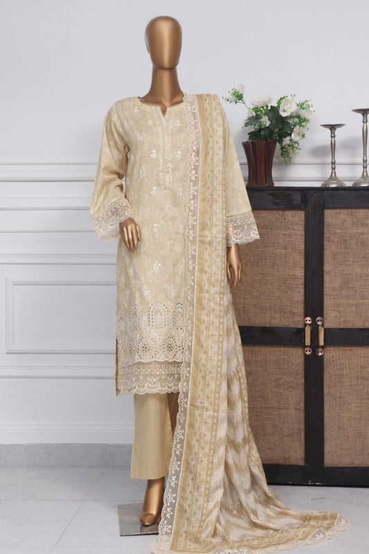 Amyrah By Sada Bahar Stitched 3 Piece Emb Festive Collection-CK-4068-Fawn