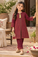Aroob Stitched Co Ords Formals Suit-D-0236 MAROON