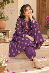 Aroob Stitched Co Ords Summer Suit-D-0252 PURPLE
