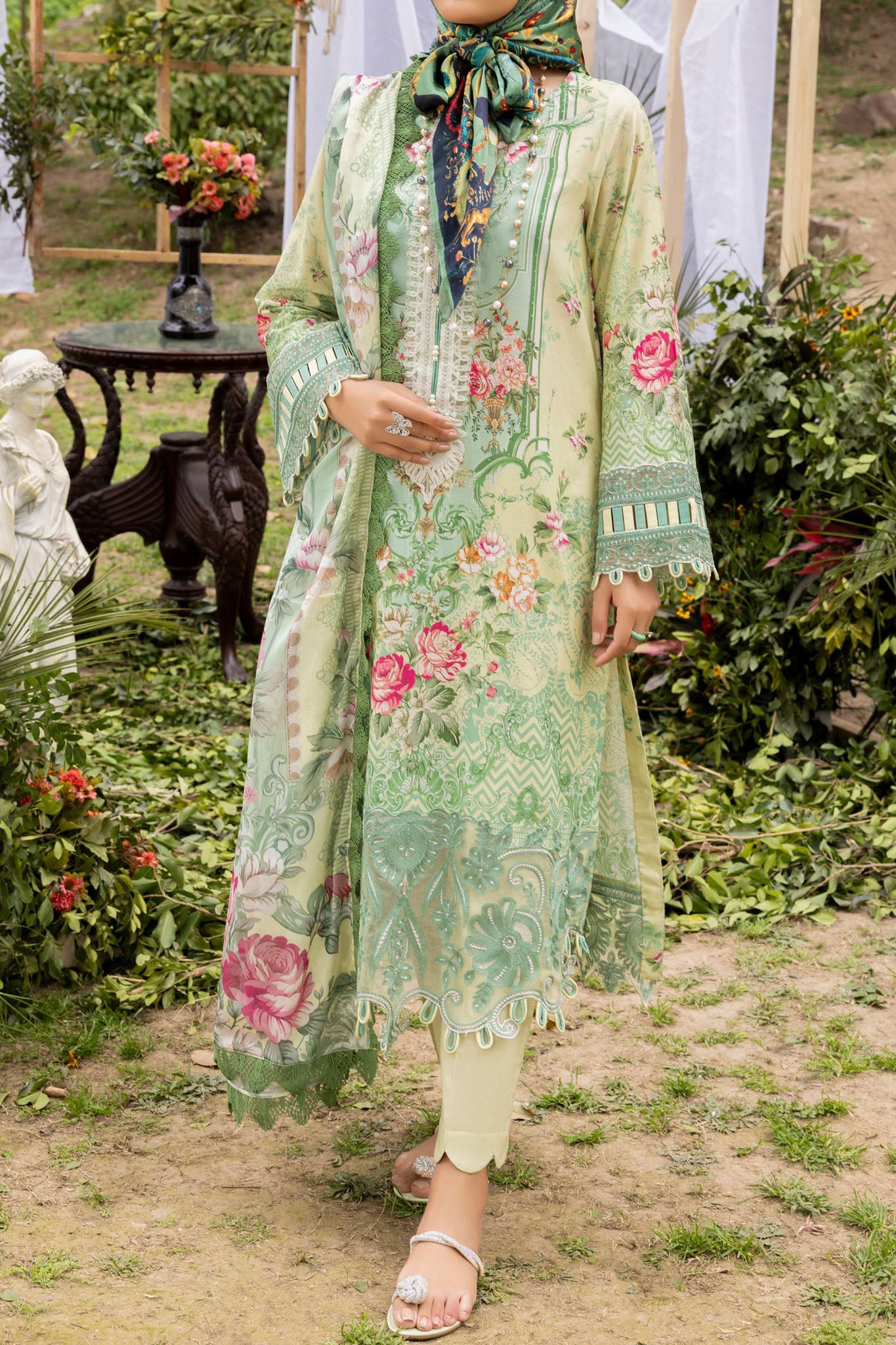 Adan's Print By Nafia Atta Unstitched 3 Piece Digital Printed Lawn Collection'2024-D-02