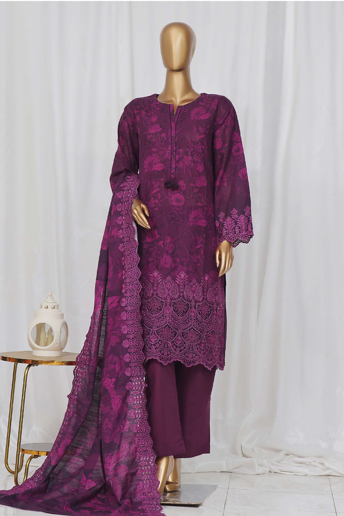 Sada Bahar Stitched 3 Piece Laser Cutwork Chinkankari Vol-01 Collection'2024-D-03-A-Purple