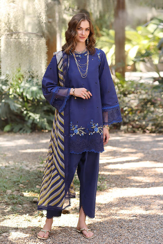 Noor By Saadia Asad Unstitched 3 Piece Eid Luxe Printedkari Collection-03-A