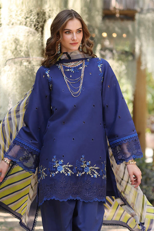 Noor By Saadia Asad Unstitched 3 Piece Eid Luxe Printedkari Collection-03-A