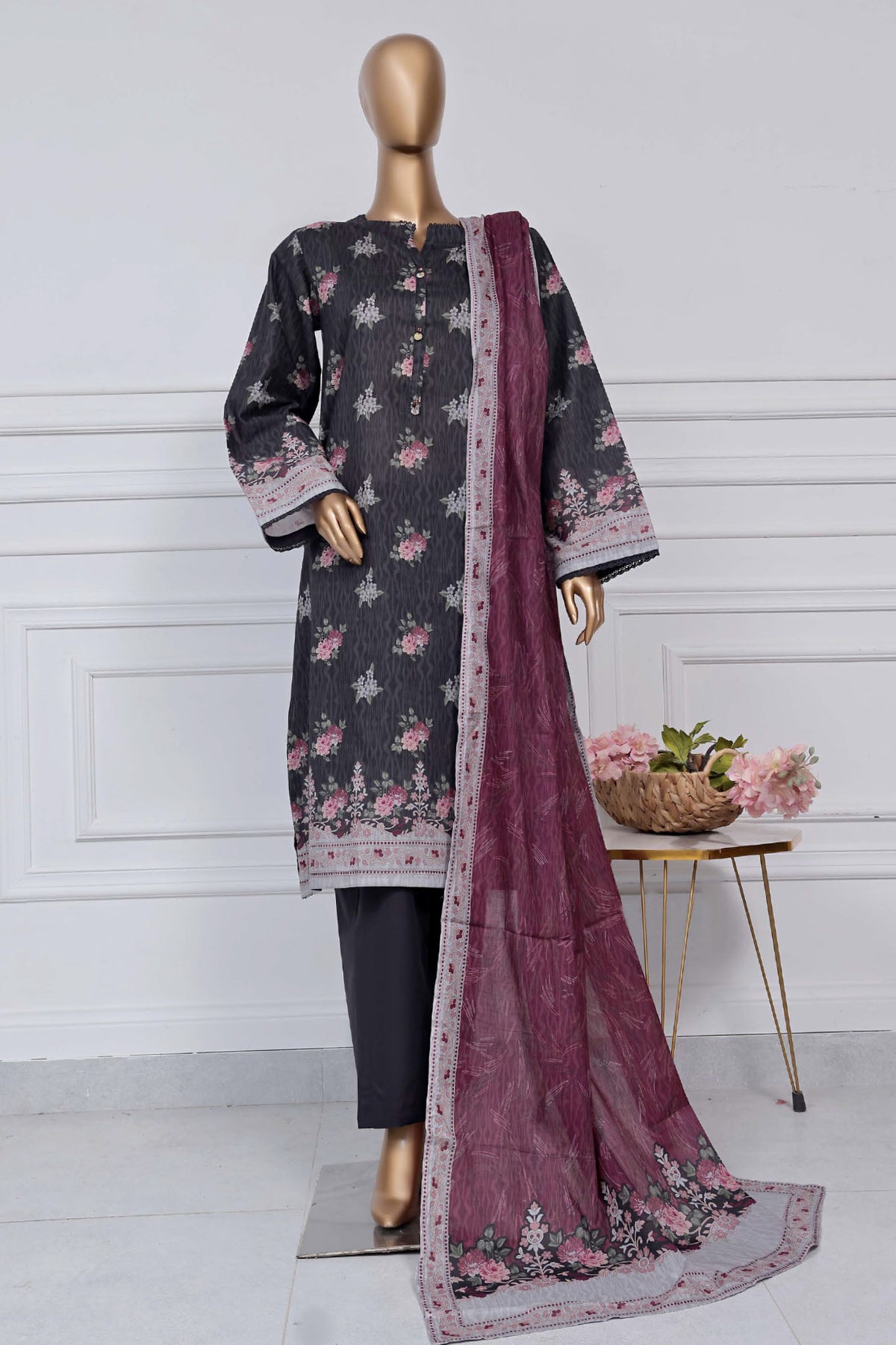 Sada Bahar Stitched 3 Piece Printed Lawn Vol-02 Collection'2025-D-03-Black