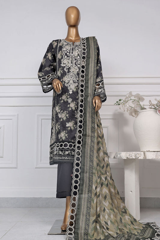 Signature By Sada Bahar Stitched 3 Piece Festive Emb Lawn Collection'2025-D-4009-Black