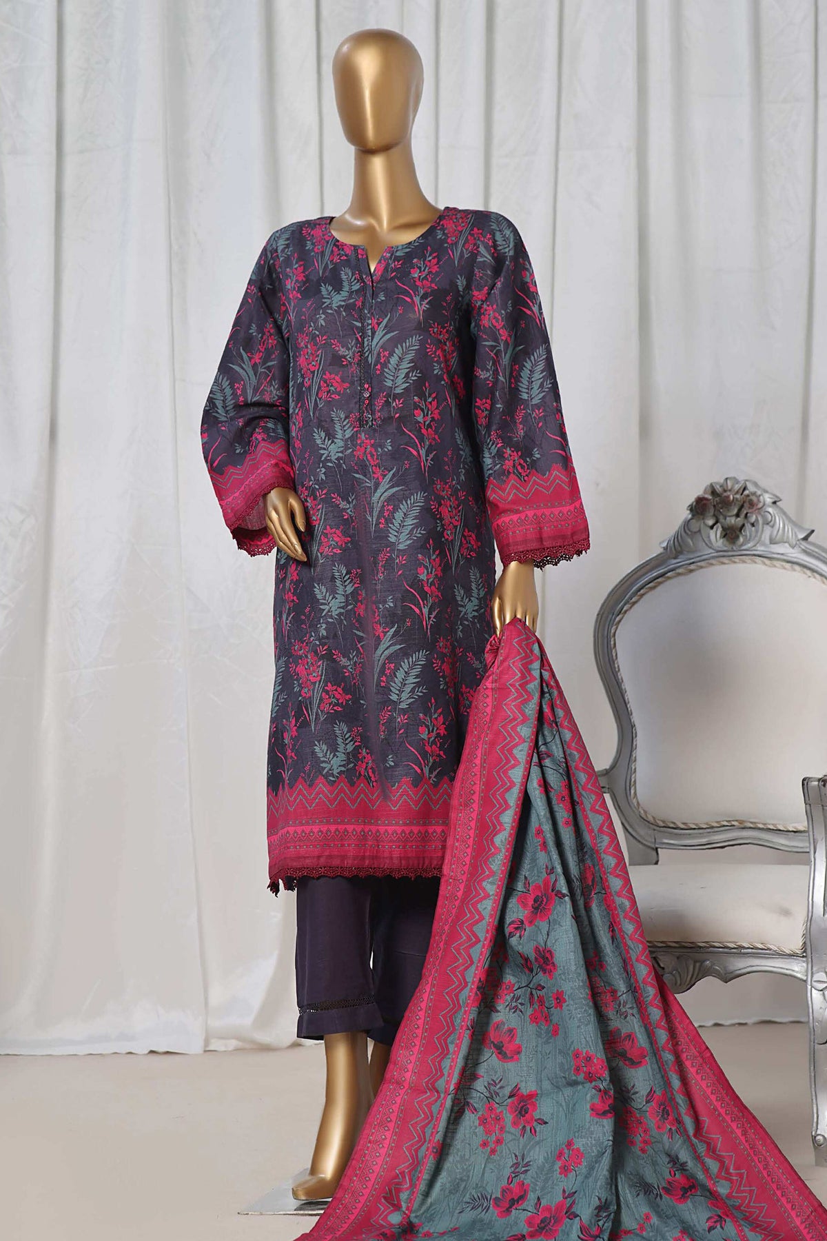 Sada Bahar Stitched 3 Piece Printed Khaddar Collection'2024