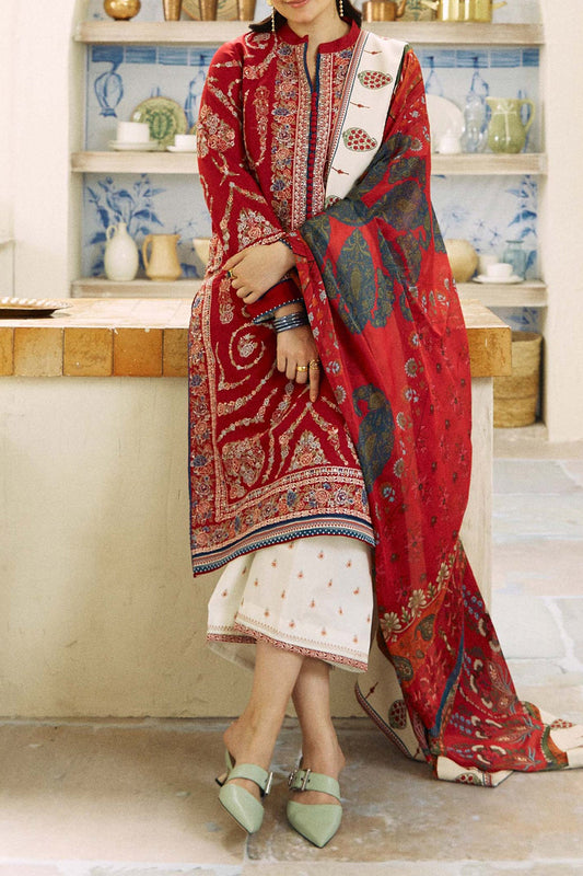 Coco By Zara Shah Jahan Unstitched 3 Piece Eid Edit Emb Lawn Collection'2024-D-03-Kashmir Kali