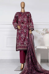 Sada Bahar Stitched 3 Piece Printed Lawn Vol-01 Collection'2025-D-03-Maroon