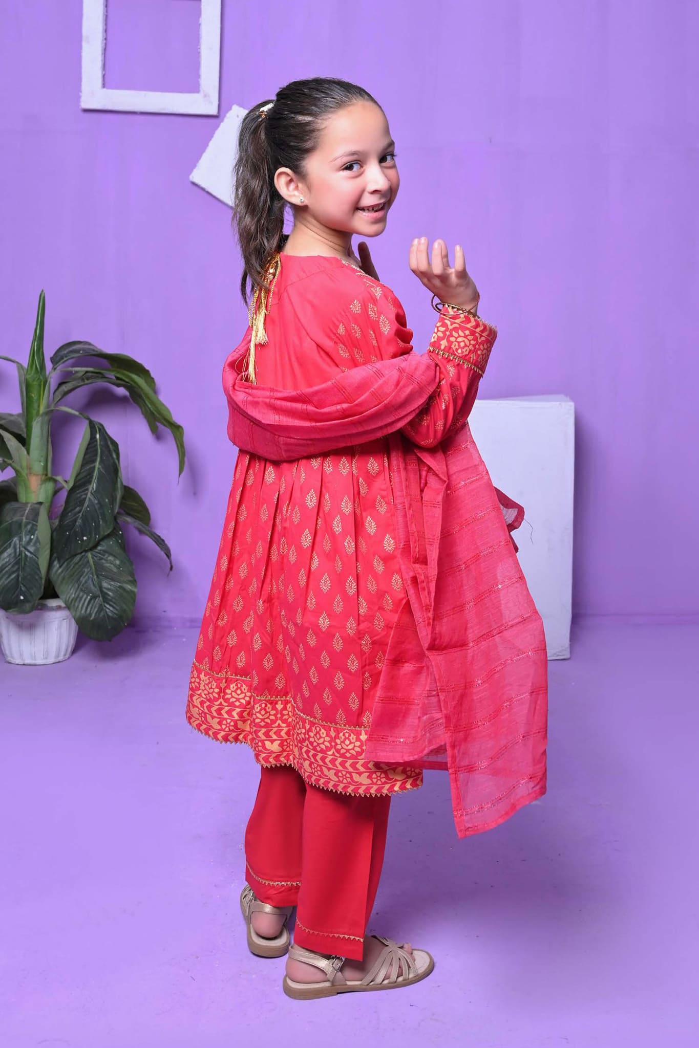Shifa Girls by Suntex Fabrics Pret Kids 3 Piece Collection'2023-SH-2340-Red