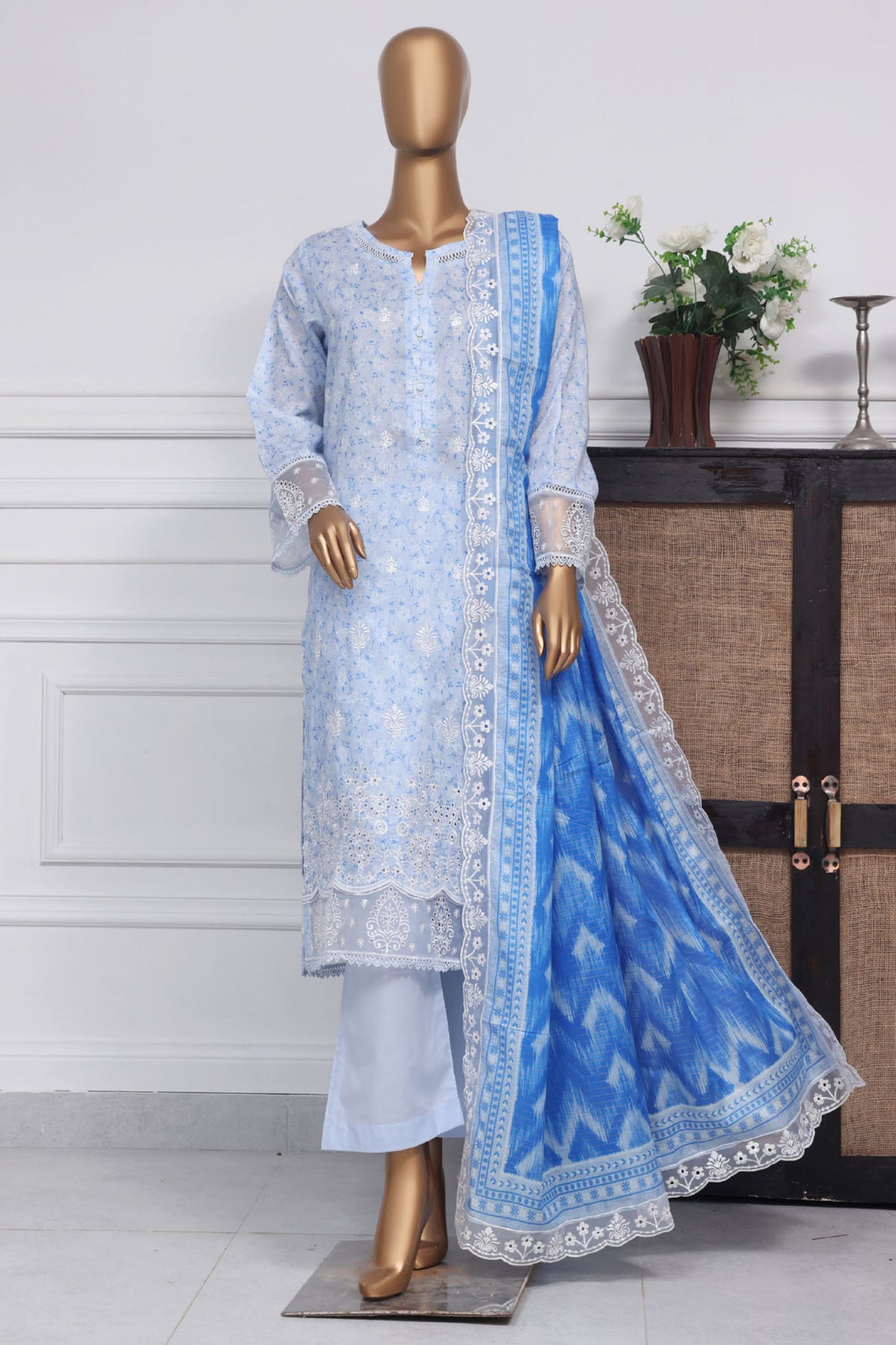 Amyrah By Sada Bahar Stitched 3 Piece Emb Festive Collection-CK-4091-Ferozi