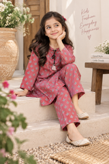 Aroob Stitched Co Ords Summer Suit-D-0302 MAROON