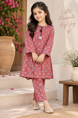 Aroob Stitched Co Ords Summer Suit-D-0302 MAROON