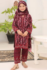 Shifa Girls By Suntex Stitched 3 Piece Summer Emb Lawn Collection'2024-D-03