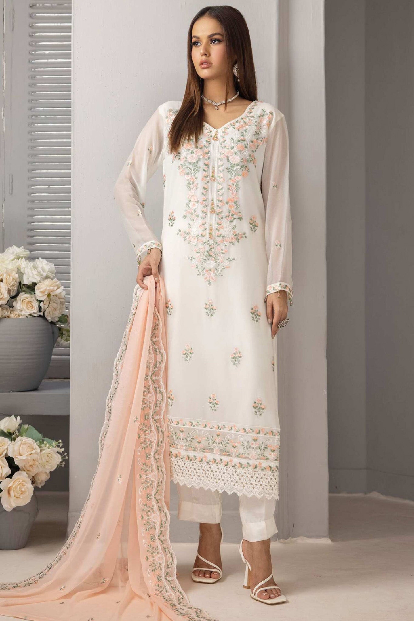 Roohi By Soghat Unstitched 3 Piece Luxury Chiffon Collection'2024-D-01