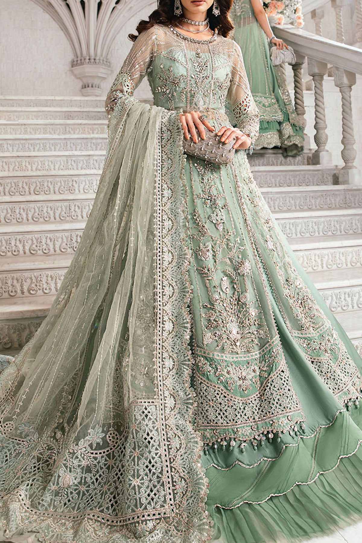 Mbroidered By Maria B Unstitched 3 Piece Luxury Formals Eid Edition Collection'2024-BD-2803