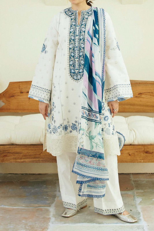 Coco By Zara Shah Jahan Unstitched 3 Piece Eid Edit Emb Lawn Collection'2024-D-04-Ivory