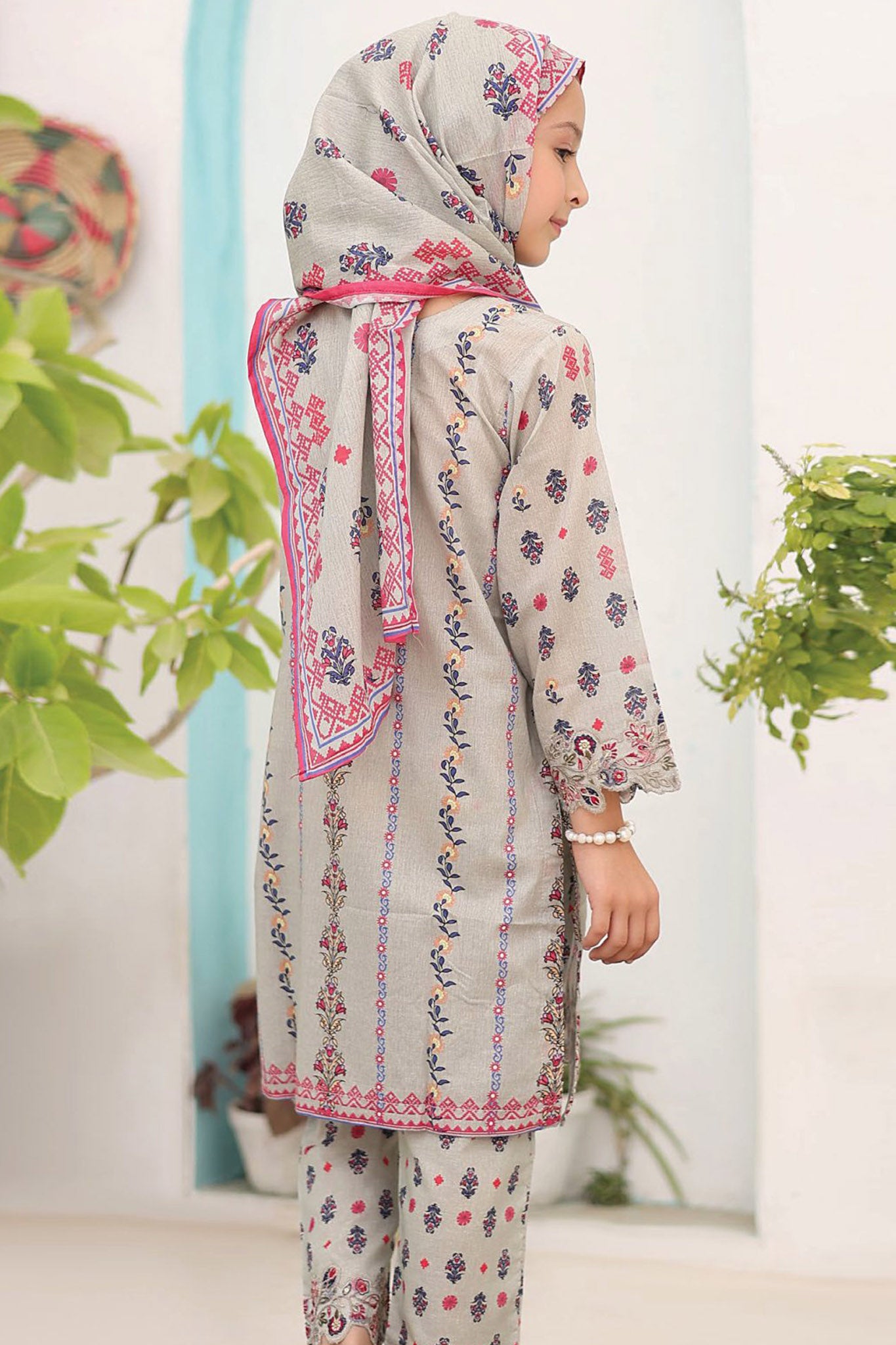 Shifa Girls By Suntex Stitched 3 Piece Summer Emb Lawn Collection'2024-D-04