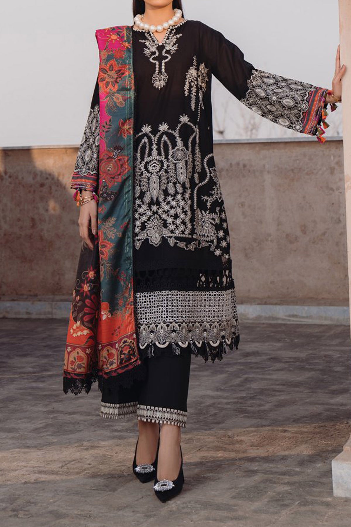 Farozaan By Xenia Unstitched 3 Piece Emb Printed Lawn Collection'2024-D-05-Adan