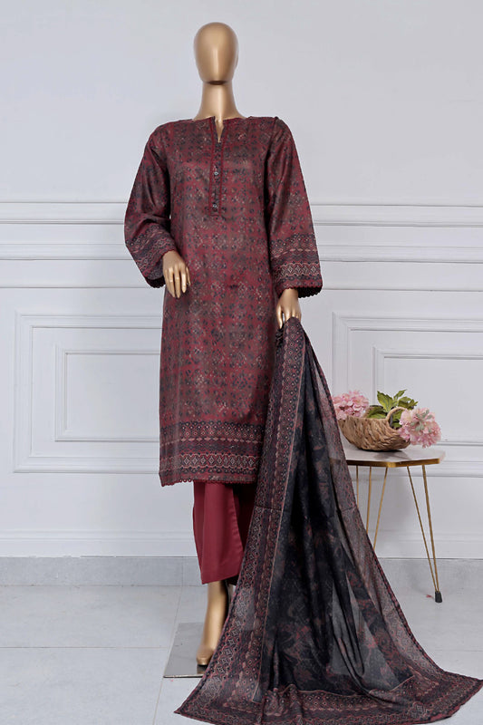 Sada Bahar Stitched 3 Piece Printed Lawn Vol-02 Collection'2025-D-05-Maroon