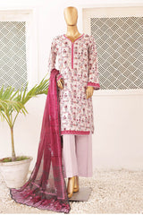 Bin Saeed Stitched 3 Piece Printed Lawn Collection'2024-SM-580-Pink