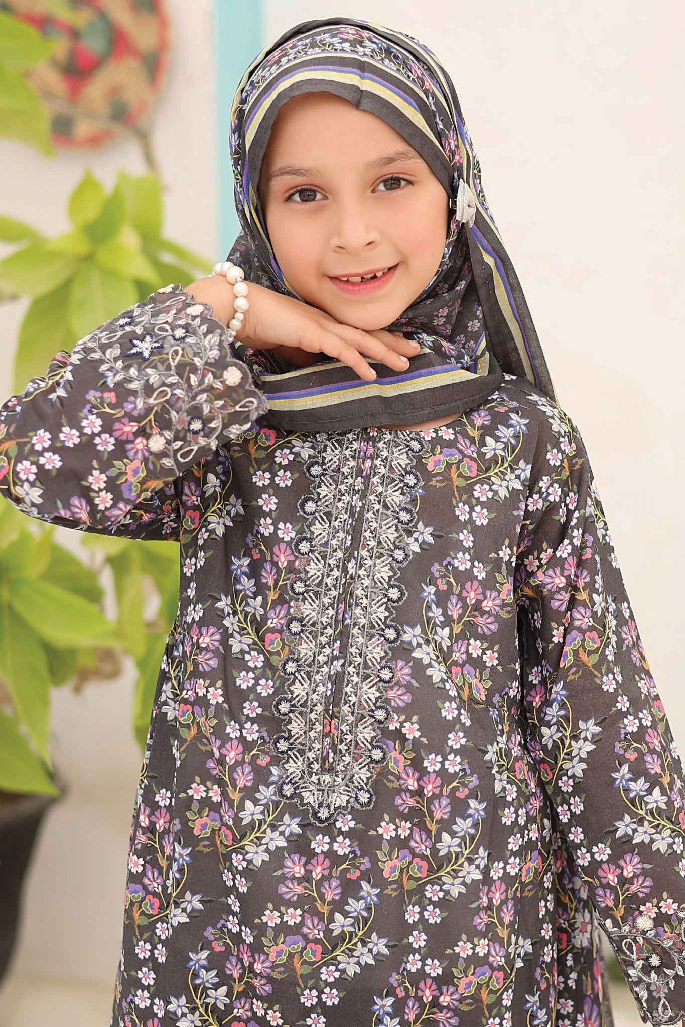 Shifa Girls By Suntex Stitched 3 Piece Summer Emb Lawn Collection'2024-D-05