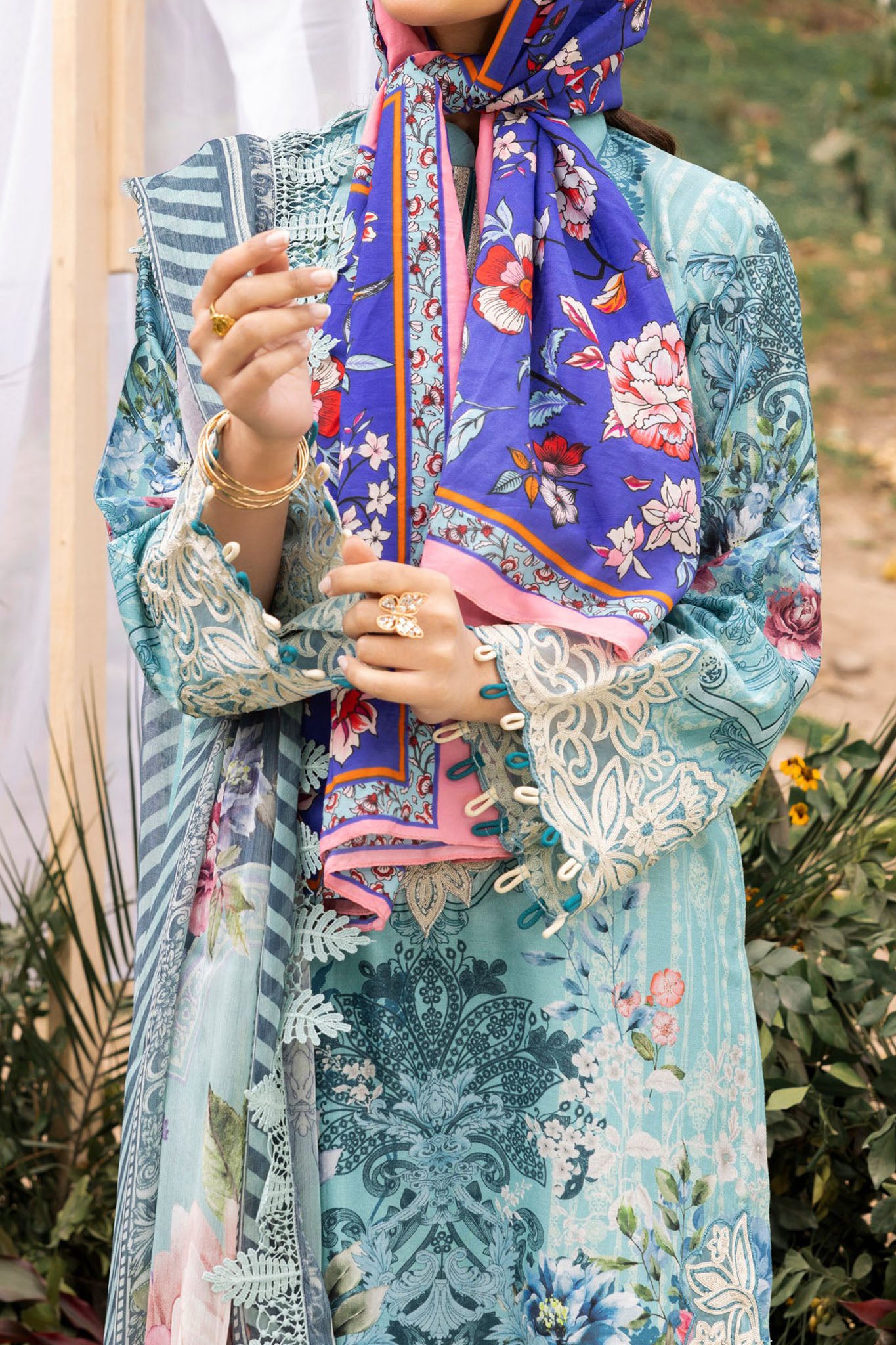 Adan's Print By Nafia Atta Unstitched 3 Piece Digital Printed Lawn Collection'2024-D-05