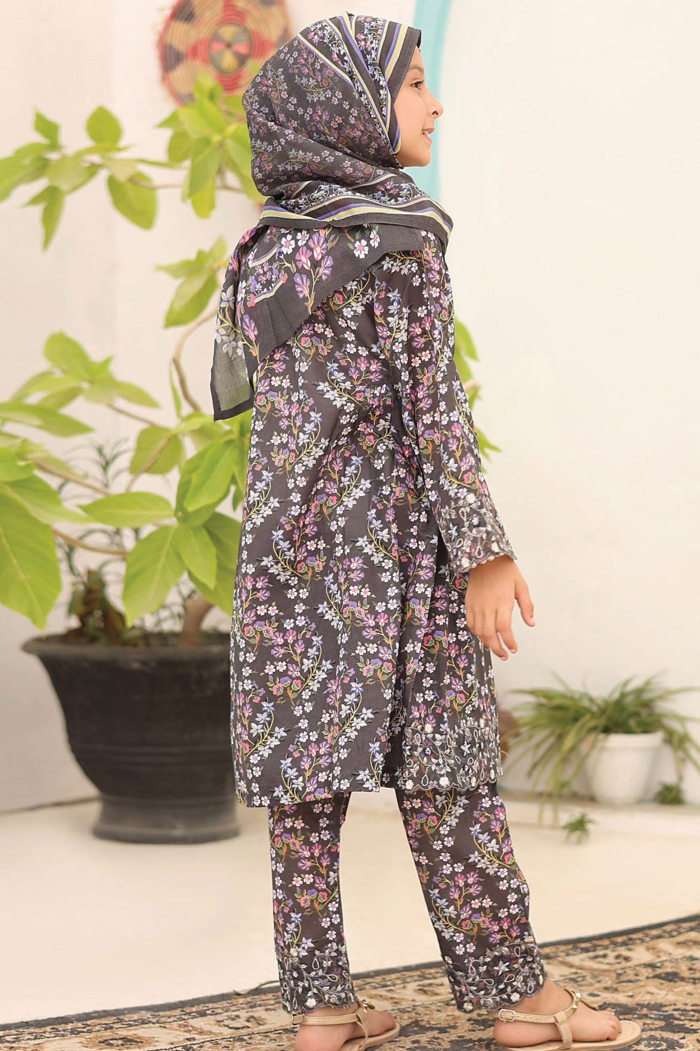 Shifa Girls By Suntex Stitched 3 Piece Summer Emb Lawn Collection'2024-D-05