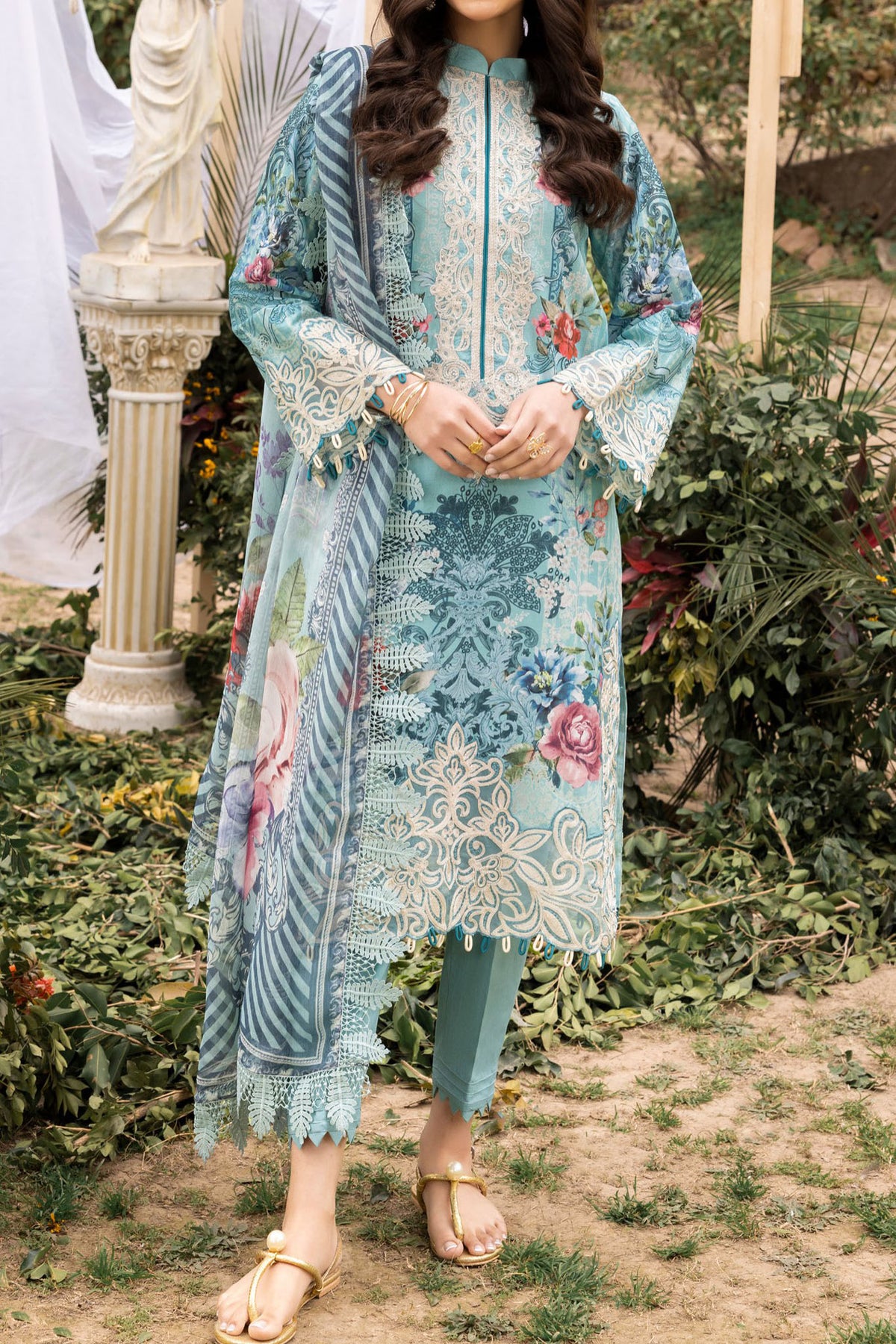 Adan's Print By Nafia Atta Unstitched 3 Piece Digital Printed Lawn Collection'2024-D-05