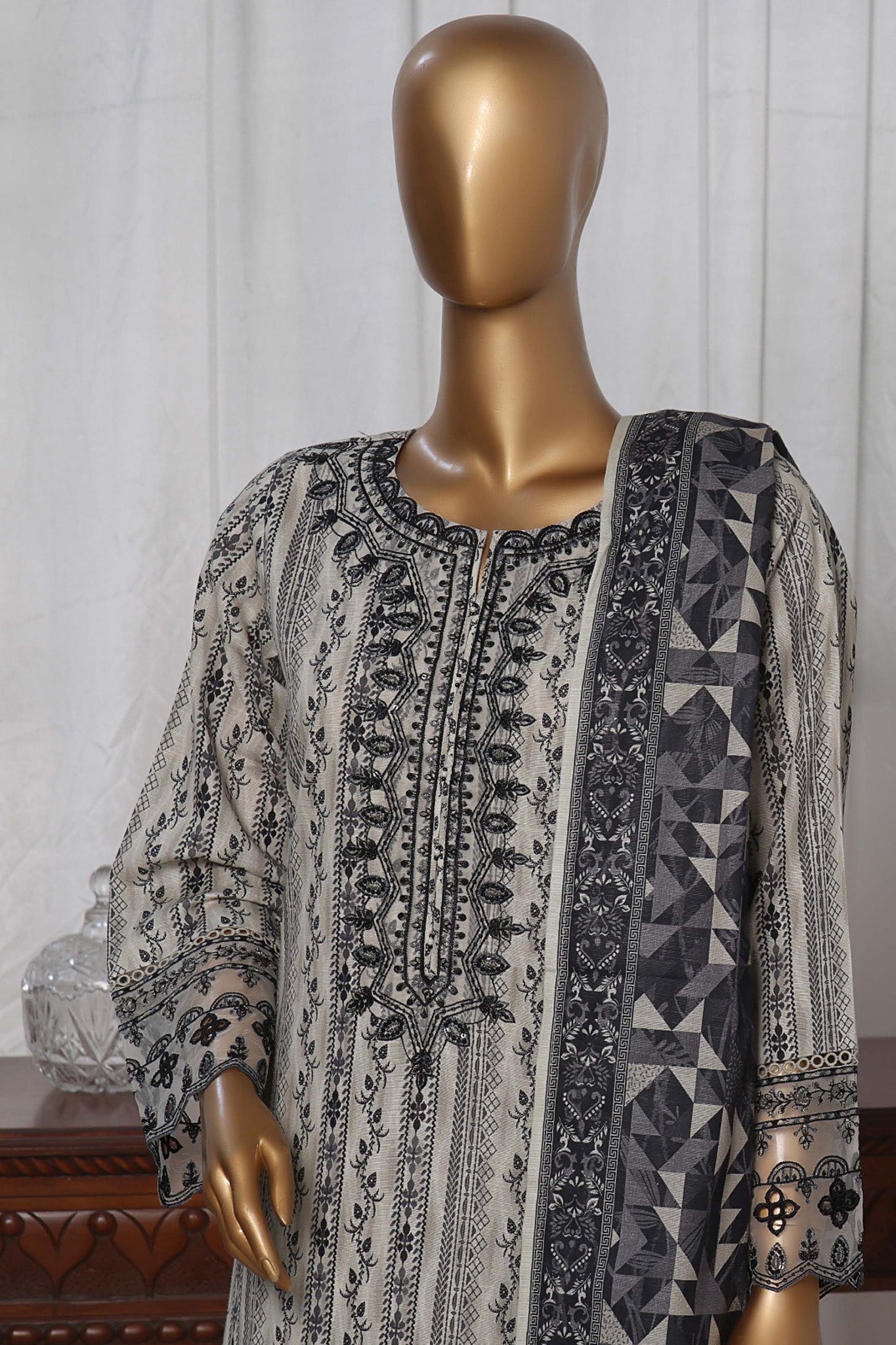 Sada Bahar Stitched 3 Piece Emb Khaddar Collection'2024