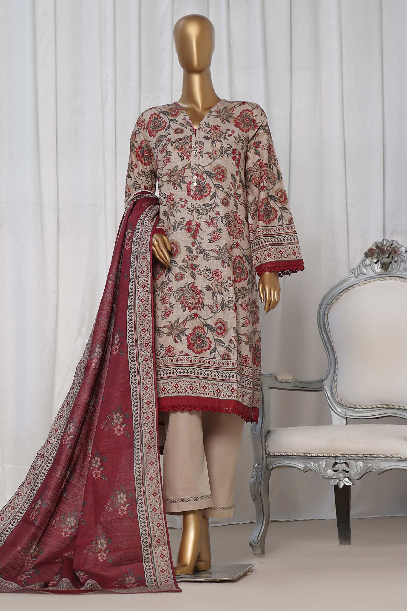 Sada Bahar Stitched 3 Piece Printed Khaddar Collection'2024