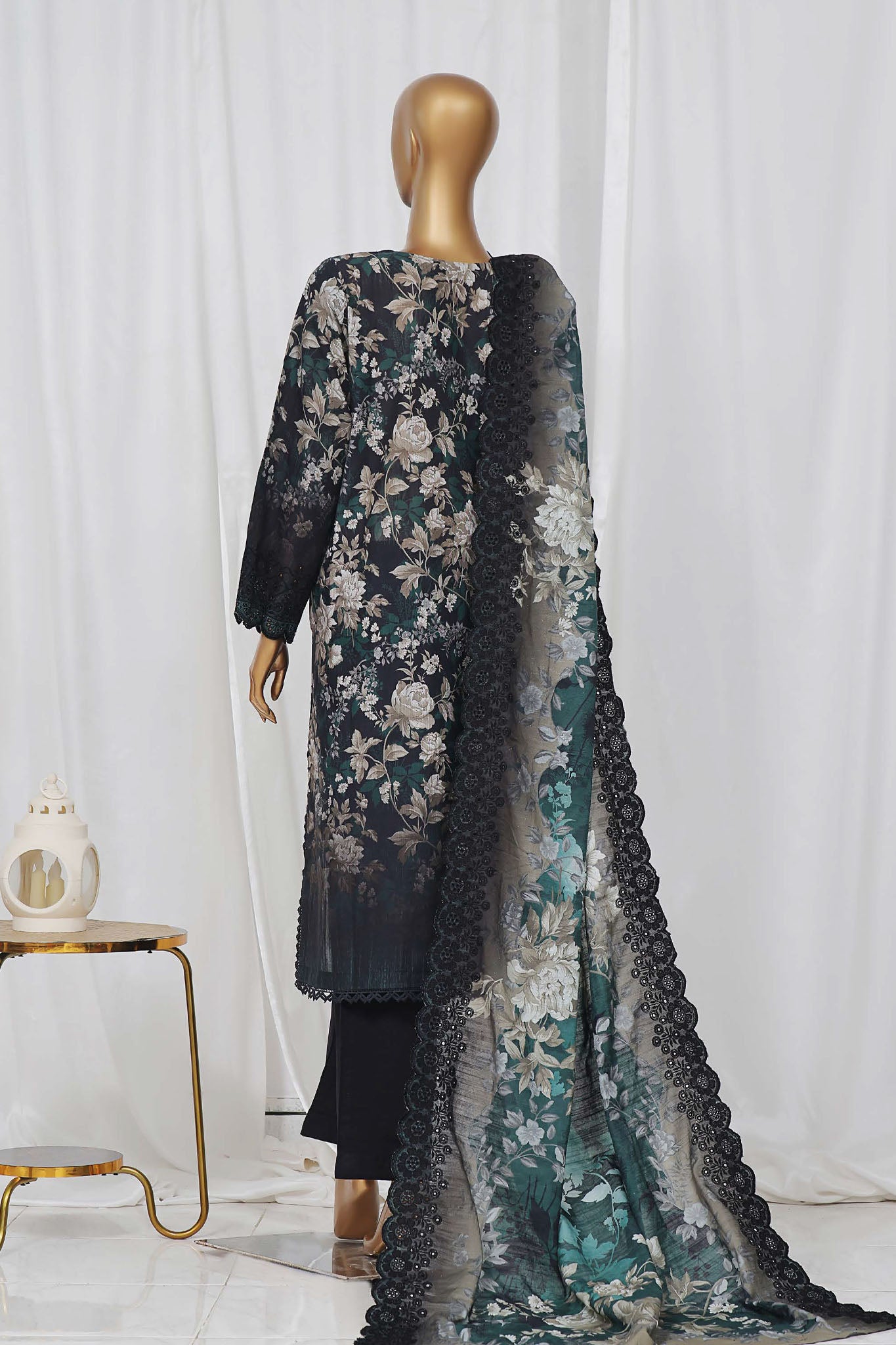 Sada Bahar Stitched 3 Piece Laser Cutwork Chinkankari Vol-01 Collection'2024-D-07-B-Teal