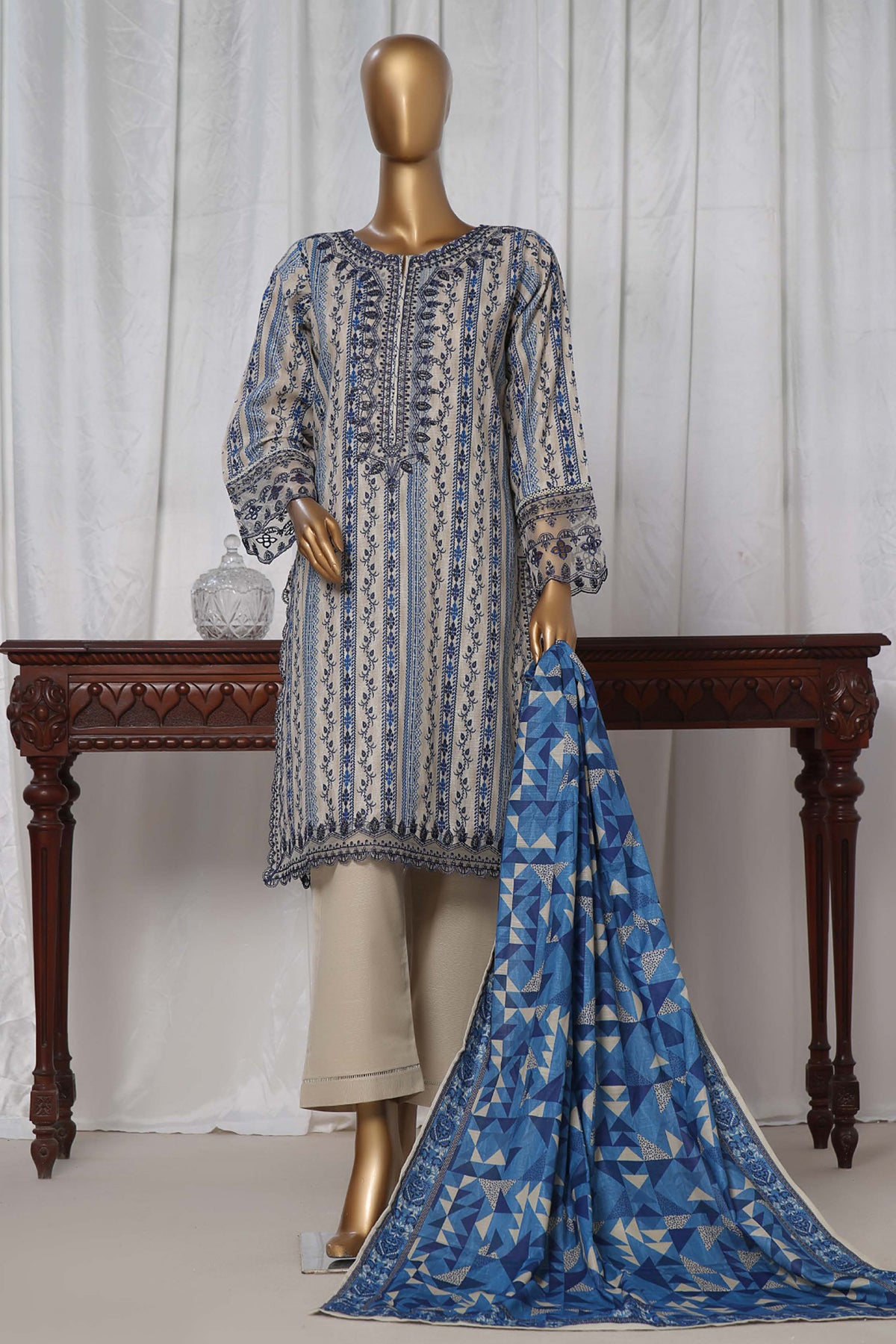 Sada Bahar Stitched 3 Piece Emb Khaddar Collection'2024