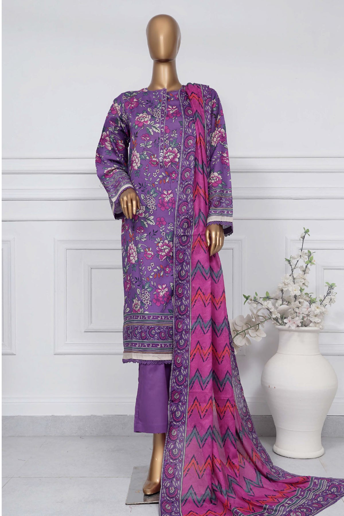 Sada Bahar Stitched 3 Piece Printed Lawn Vol-01 Collection'2025-D-07-Purple